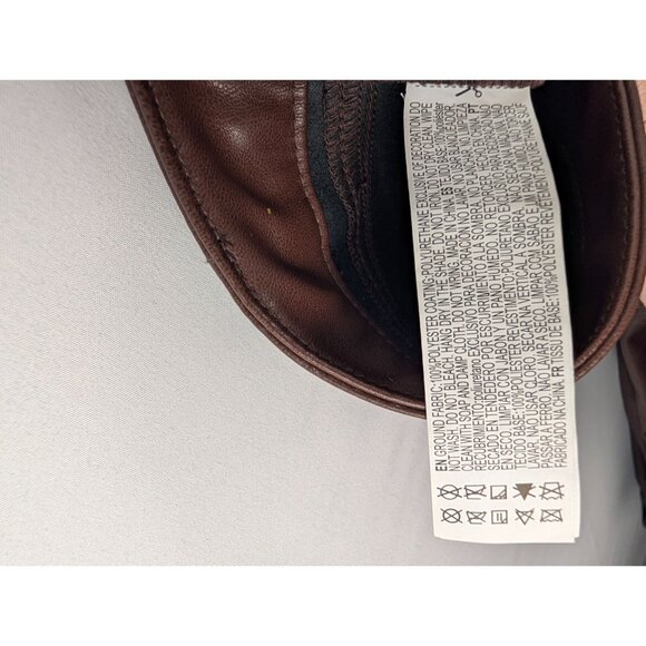 Forever 21 Pants Womens Large Brown Faux Leather Flared Trouser - Picture 8 of 9